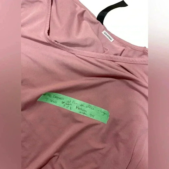 90 Degrees t shirt pink medium dusty rose office gym athletic business casual - Picture 6 of 6
